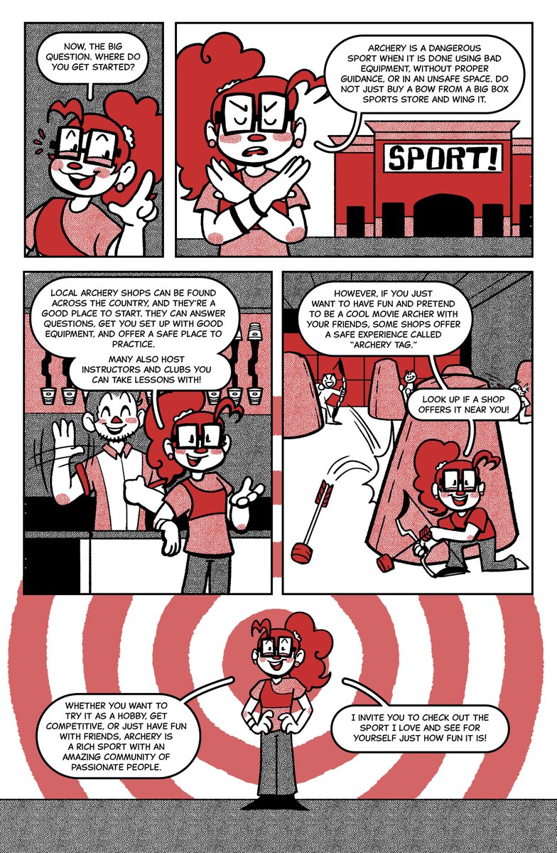 CaughtDrawing's tweet photo. A short mini comic about Archery, the sport I love!🏹#comics #archery https://t.co/0XsmUtC1EG