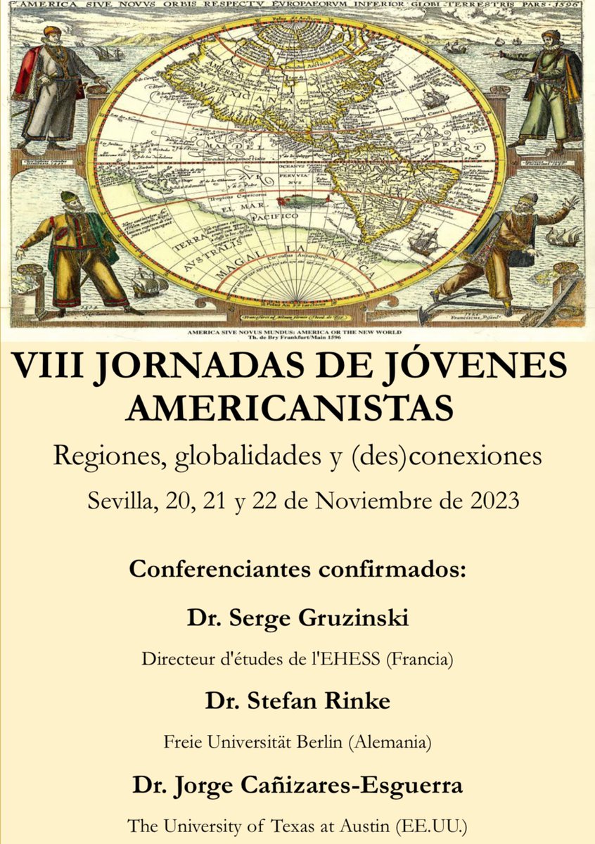 DepHisAmerica's tweet photo. 🚨Llamado a contribuciones 🚨
VIII JORNADAS DE JÓVENES AMERICANISTAS
20-22 de noviembre 2023

Envía tu propuesta antes del 12/07 a jornadasdejovenesamericanistas@us.es

@fgeoehisUS @unisevilla @IEAL_US #DivulgaUS https://t.co/3Lykdf0OXN