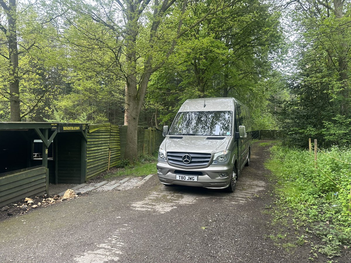 Another busy week . Something a bit different today paint ball then dropping the group off for an evening out in Leeds . Oh and I am using T80JWG freshly painted awaiting its livery . 
Another excellent job by 
<a href="/Meridiancw/">Meridian Coachworks</a> thanks .