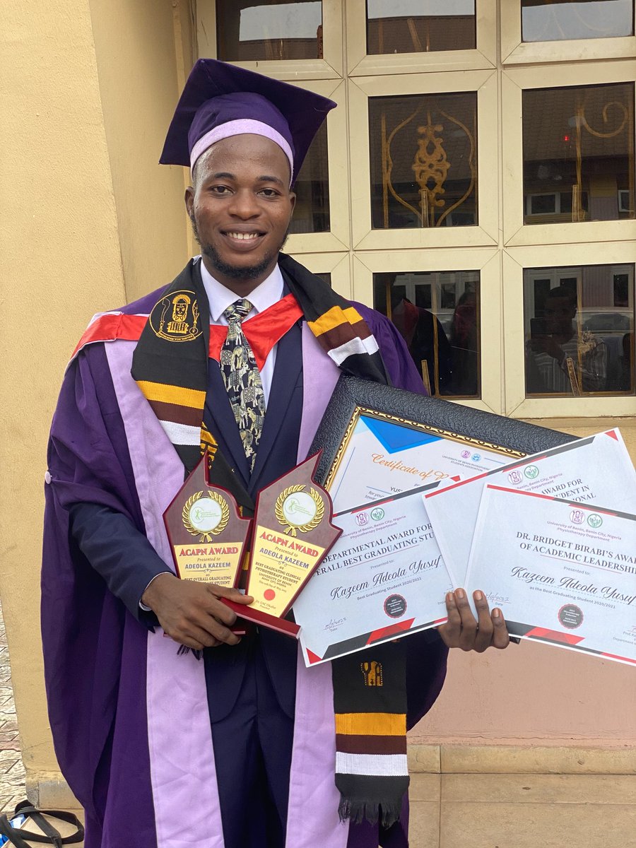 iam_Adekaz's tweet photo. On 10th May 2023, I took the Oath and was Inducted into the Noble Physiotherapy Profession. It was an amazing journey as I Graduated with a DISTINCTION (First Class) and emerged as the Overall Best Graduating Student.

Indeed God is faithful! 🙏
#Physiotherapy
@olumuyiwaayo https://t.co/KgUBRa9GPT