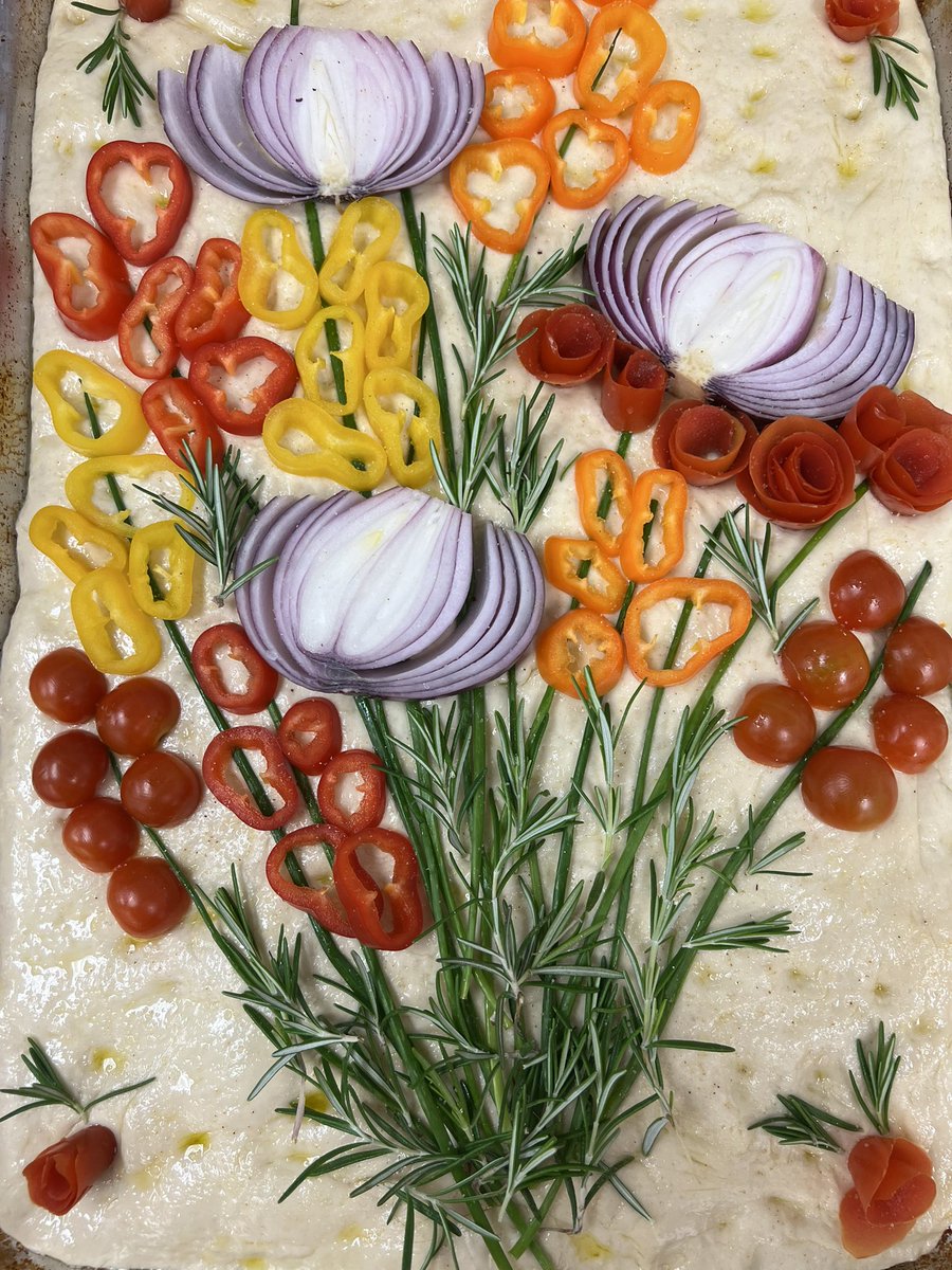 LVCulinaryArts's tweet photo. Gorgeous &amp; Delicious “Focaccia Bread Art” made by @LVCulinaryArts this week!  
This was right before putting in the oven to bake 👩‍🍳👨‍🍳👩‍🍳🧑‍🍳
Perfect for Mother’s Day!
@LaderaVistaJH @FullertonSD #FSDlearns https://t.co/FbWotYlL7X