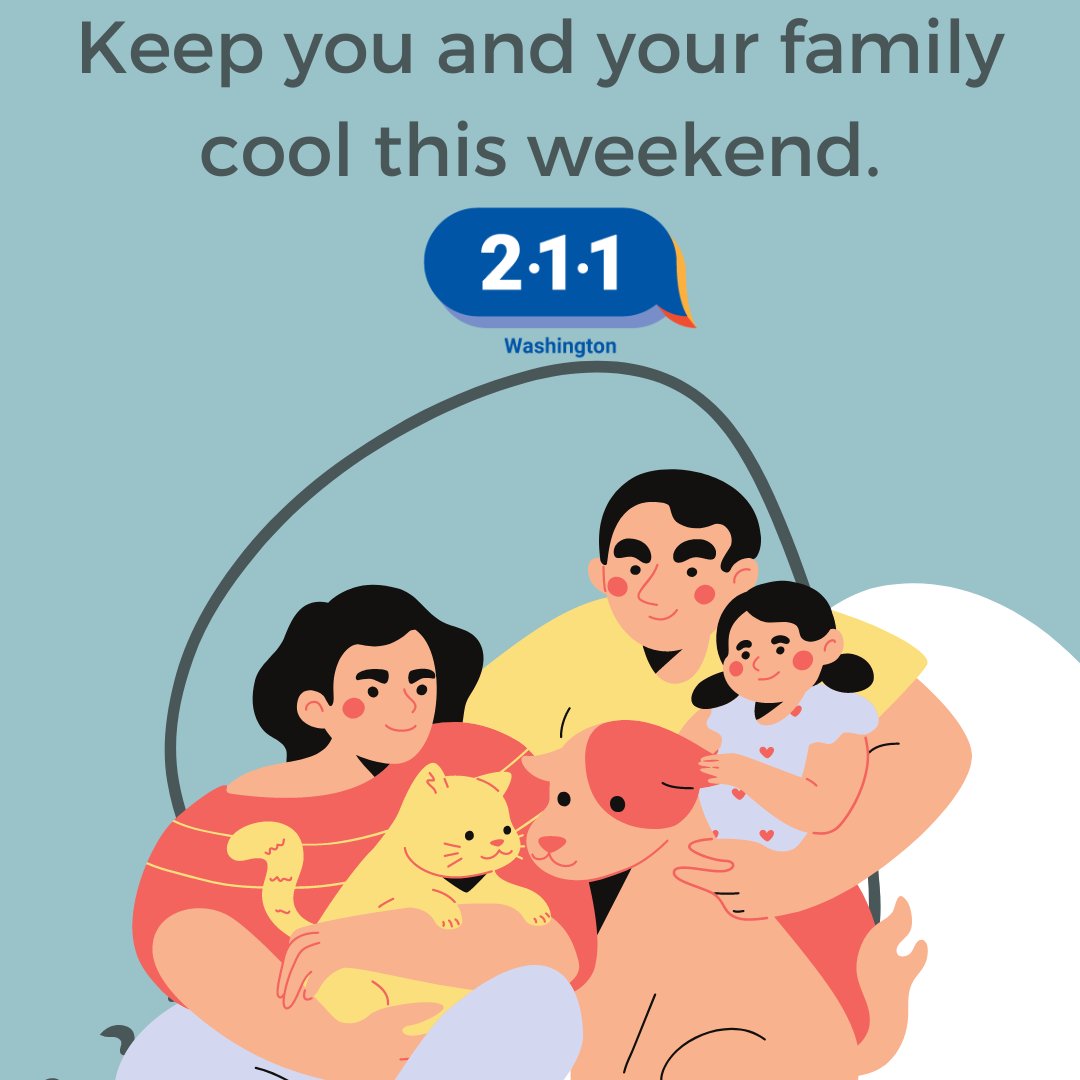 washington_211's tweet photo. The @NWS has issued an Excessive Heat Watch for Washington state from Saturday afternoon to Monday. Dial 211 or search for extreme weather resources at https://t.co/alqOqmXGv9 to find cooling centers. #WA211 #StayCool #FindHelp https://t.co/YqLZkQrVY6