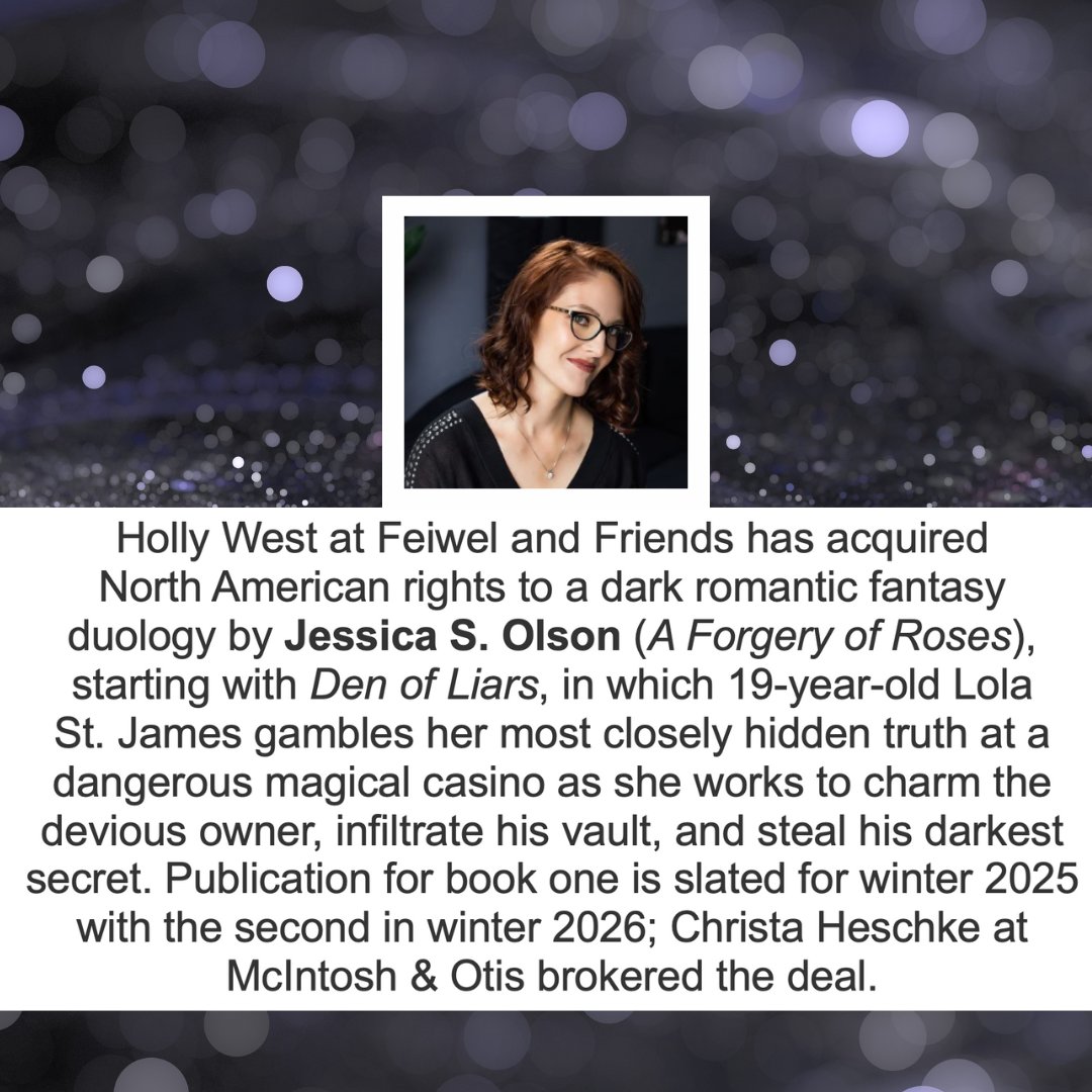 We're thrilled to announce <a href="/JessicaOlson123/">Jessica S Olson</a>'s newest YA romantasy duology! The first book, DEN OF LIARS, features a magical casino, a visually disabled heroine, dangerous secrets, and so much more! It's coming your way from <a href="/MacKidsBooks/">MacKids Books</a> in 2025!