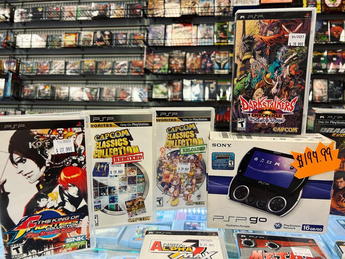 RetroReplaymd's tweet photo. Get into the Fighting Friday Spirit With Some Fighting Games On The PSP! #psp #fightingfriday #fightinggames #playstationportable #pspgames #playstation #sony #pspgo #dragonball #darkstalkers #capcom #capcomclassic #tekken #streetfighter #wrestling #retroreplaybelair https://t.co/sQjkDV0Rua