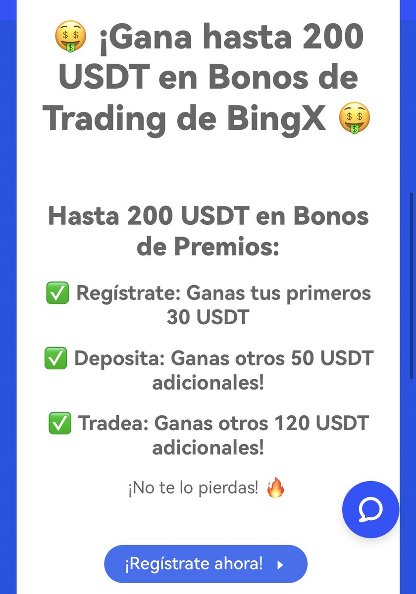 FrancoTradingFT's tweet photo. Del 12 al 18 de Mayo. 

200 USDT para los que se registren con este link: https://t.co/N3aCFhOikA
Lo dejo por aquí. 

30 por hacerse cuenta. 
50 solo por depositar. 
120 por meter una sola operacion de 20 a x100. 

Que les sirva, aprovenchen. Saludos! https://t.co/Yc3sdl1gRm
