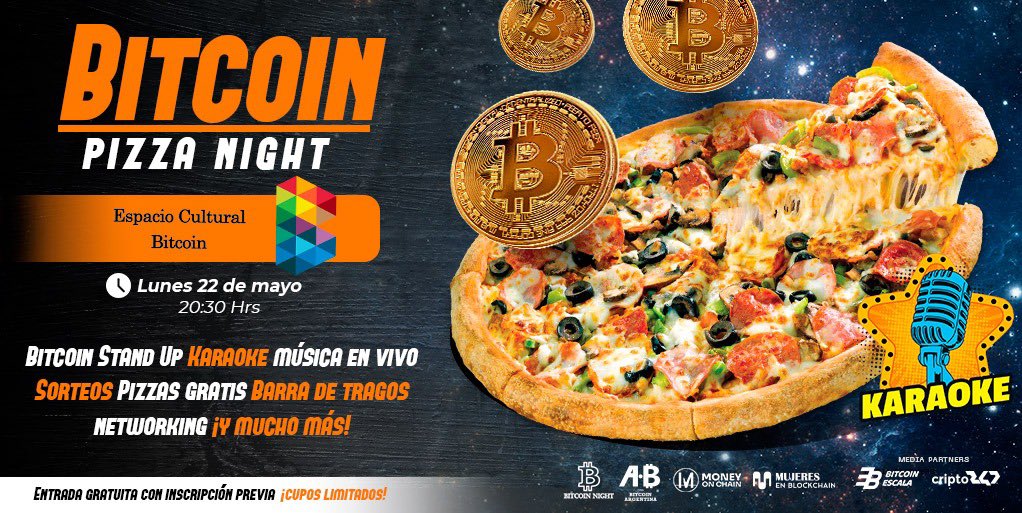 MblockchainEsp's tweet image. Save the Date #Bitcoin Pizza Day 

Tendremos 🍕🍸🎊🎤

🕗 22/5 a las 20hs 
📍 Espacio Cultural Bitcoin - Marcelo T. de Alvear 405
🎟️ gratuita: meetup.com/buenos-aires-b…

Nos vemos ahí! 😊