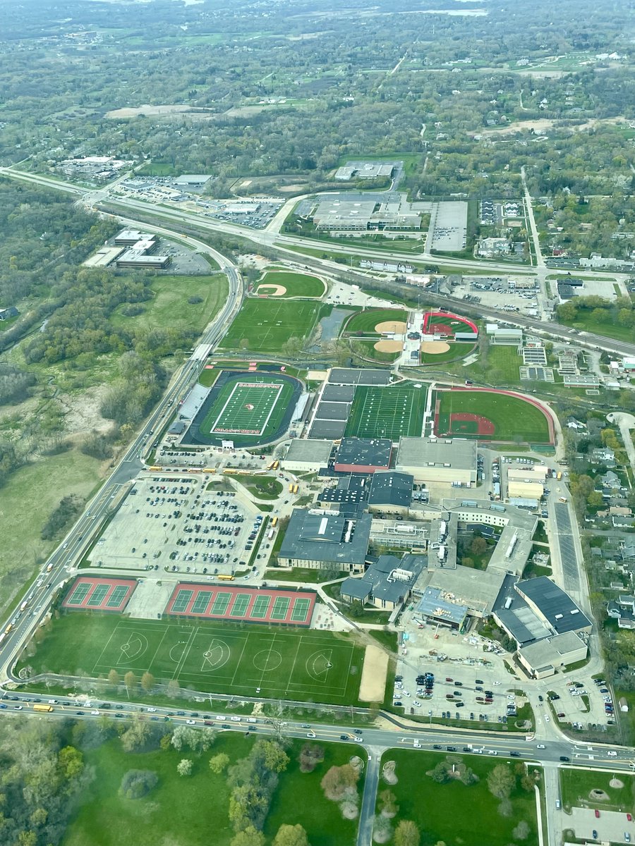 BHS aviation students prepare to take off - and took a photo of <a href="/BarringtonHS220/">Barrington High School</a>  as they flew by! #WeBelong220 #ILCTE <a href="/barrington220/">Barrington 220</a>