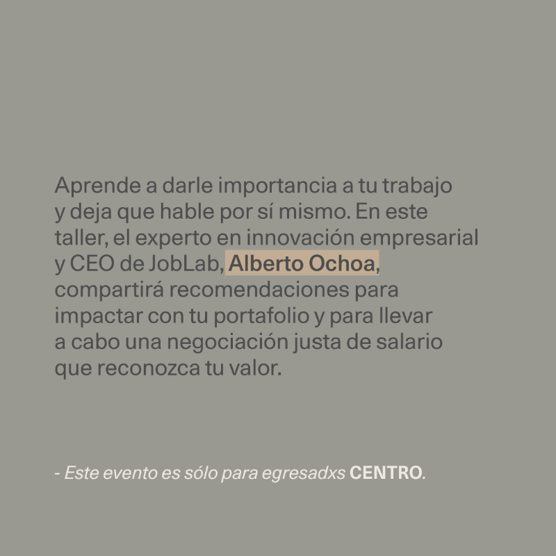 centro_news's tweet photo. #CENTROConecta es la primera feria de empleo de nuestra institución, y si eres egresadx, te invitamos a participar en el taller OnLive.
📅 Jueves 18 de mayo a las 19 h
📬 Escríbenos para darte más detalles.
#ComunidadCENTRO https://t.co/ATnkSF2dzx