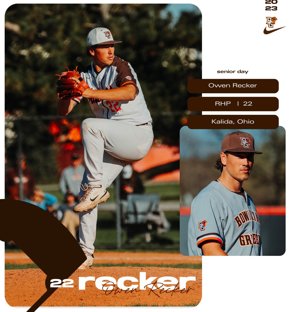 BGSU_Baseball's tweet image. 𝗦𝗲𝗻𝗶𝗼𝗿 𝗗𝗮𝘆 - Owen Recker
⚾️ RHP | 22
📚 Finance
🏠 Kalida, Ohio