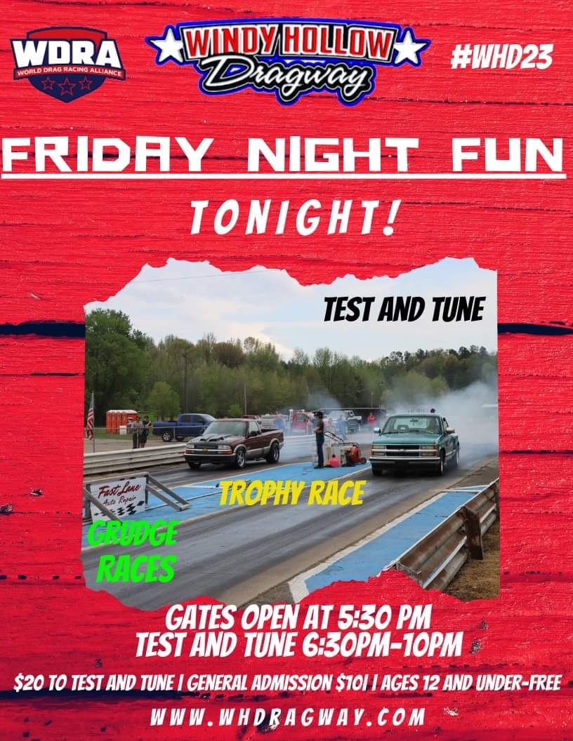 WHDragway's tweet photo. WE ARE RACING TONIGHT! The precipitation we have received is manageable and we look forward to seeing everyone for tonight's Friday Night Fun. Come out and have some fun and join our trophy race!
#WHD23|https://t.co/S8pKiLGWqy https://t.co/9vZFwljmVH