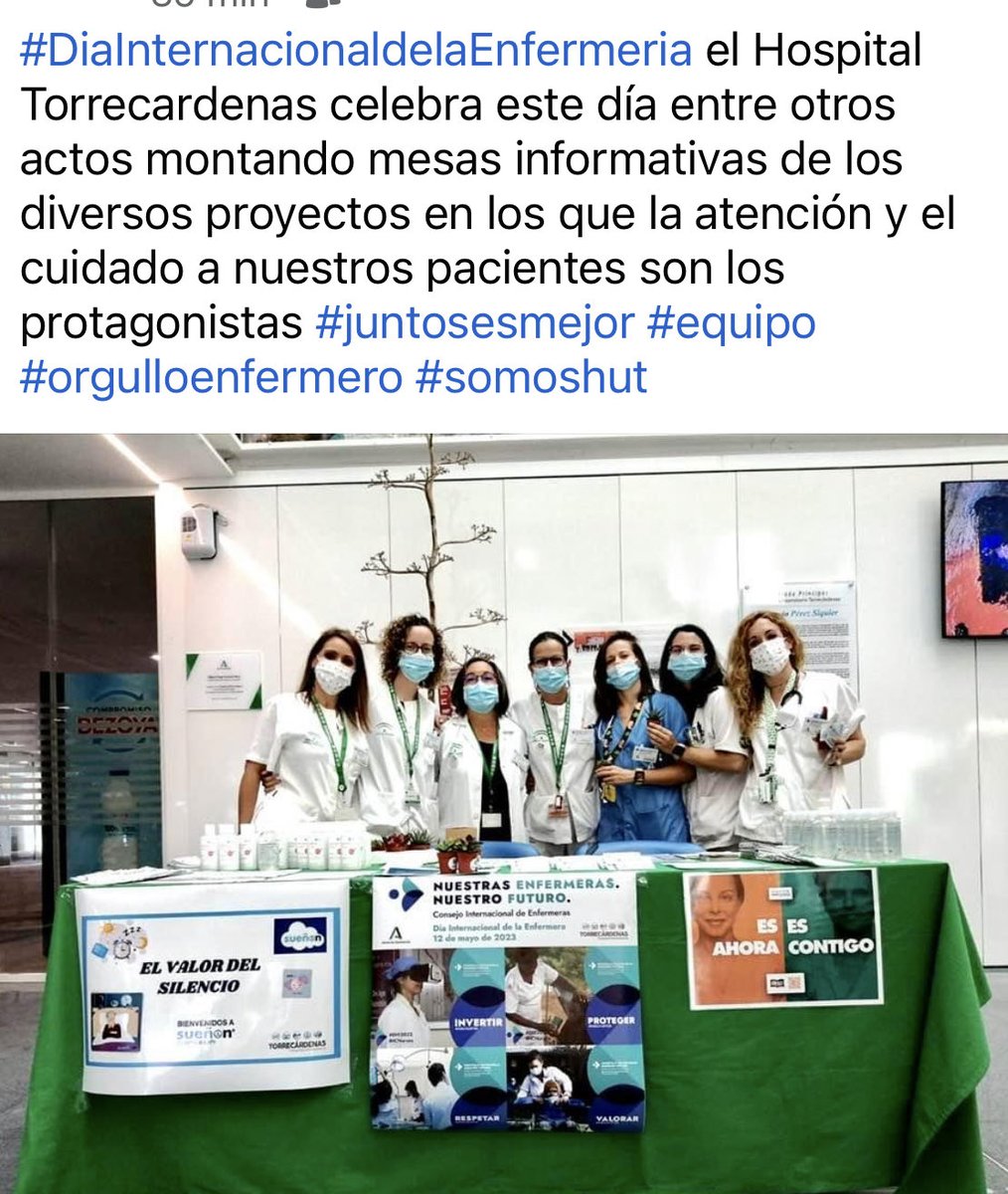 ⁦<a href="/sueno_on/">Sueñon</a>⁩ ⁦<a href="/TorrecardenasHU/">Hospital Universitario Torrecárdenas</a>⁩ ⁦<a href="/BPSOTorrecarde1/">BPSO_TorrecardenasHU</a>⁩ #DiaInternacionaldelaEnfermeria #Esahorayescontigo ⁦<a href="/AndaluciaJunta/">Junta de Andalucía</a>⁩ ⁦<a href="/practicaseguras/">Seguridad del Paciente</a>⁩ ⁦<a href="/HumanizAndal/">HumanizAndalucía</a>⁩ #Elpacientenuestrocentro