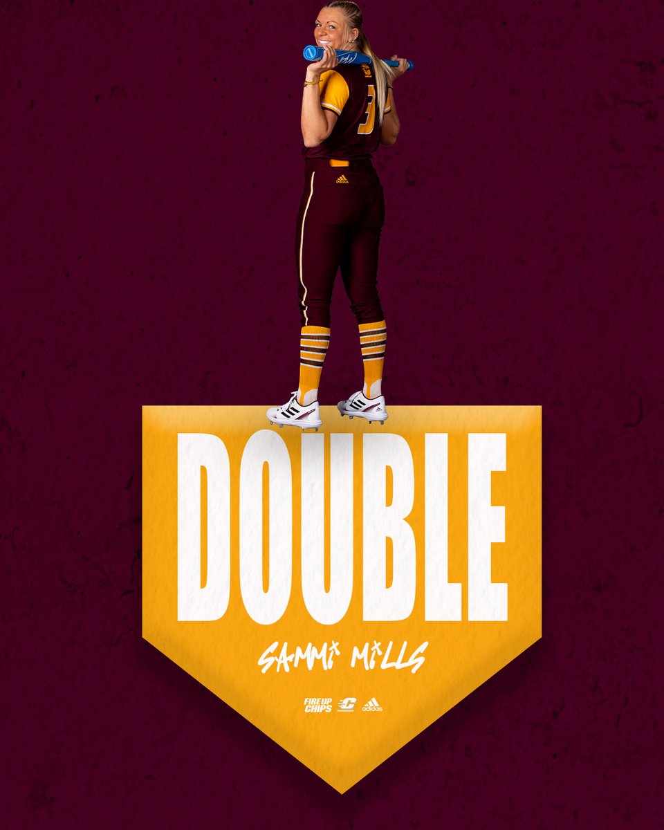 CMUSoftball's tweet photo. B6| SAMMI MILLS ‼️‼️‼️

Starting off the sixth inning with a SHOT to the right field fence 💪

Laska enters to pinch run!

#FireUpChips🔥⬆️🥎 | @sammimillls https://t.co/VlgdECH92P