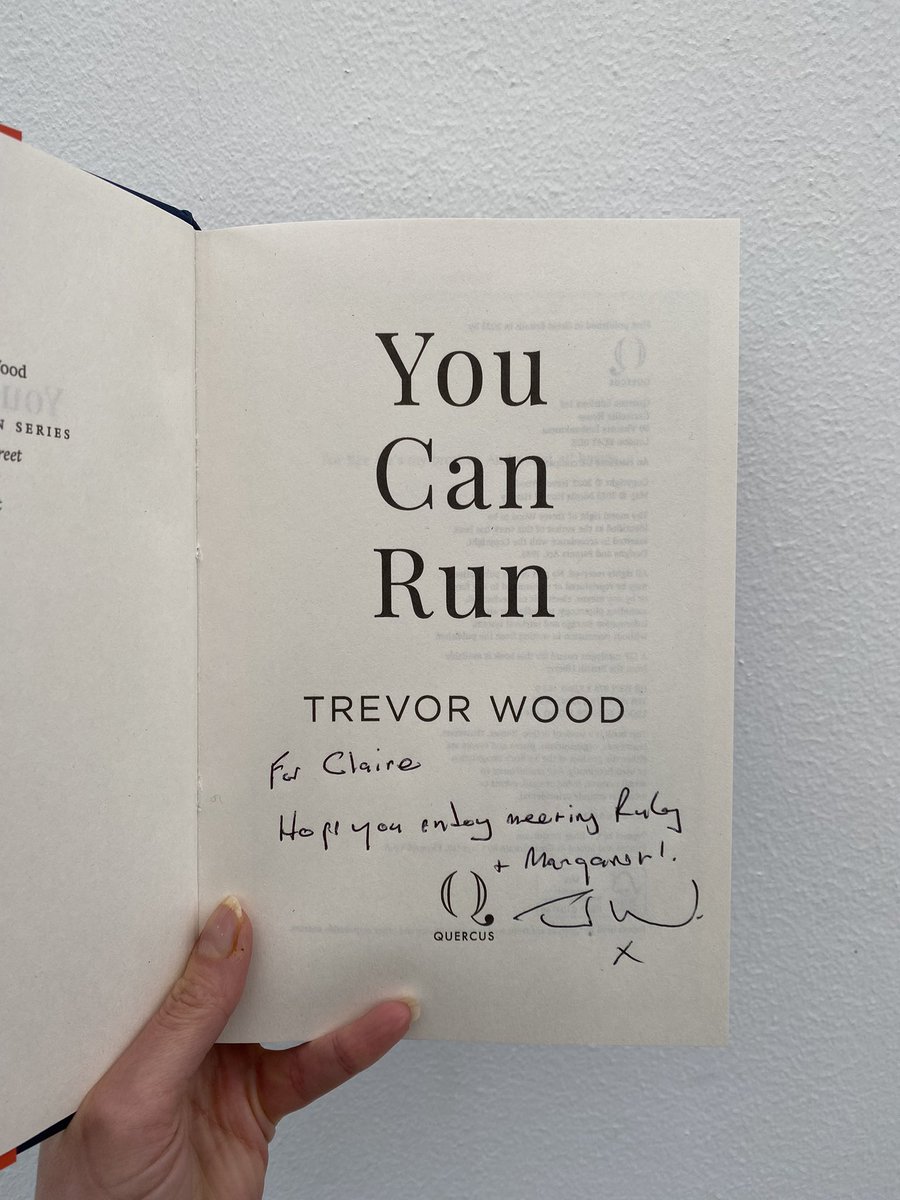 Massive thanks to @TrevorWoodWrite for my #twitterprize - a #signedcopy of #YouCanRun