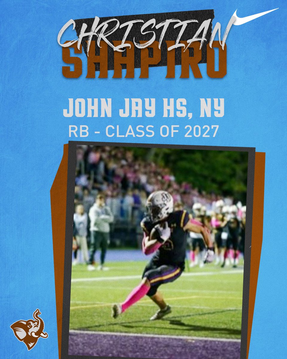 Welcome CHRISTIAN SHAPIRO out of John Jay HS, NY to the class of 2027! hudl.com/v/2JiFJB 🐘 #jumbopride