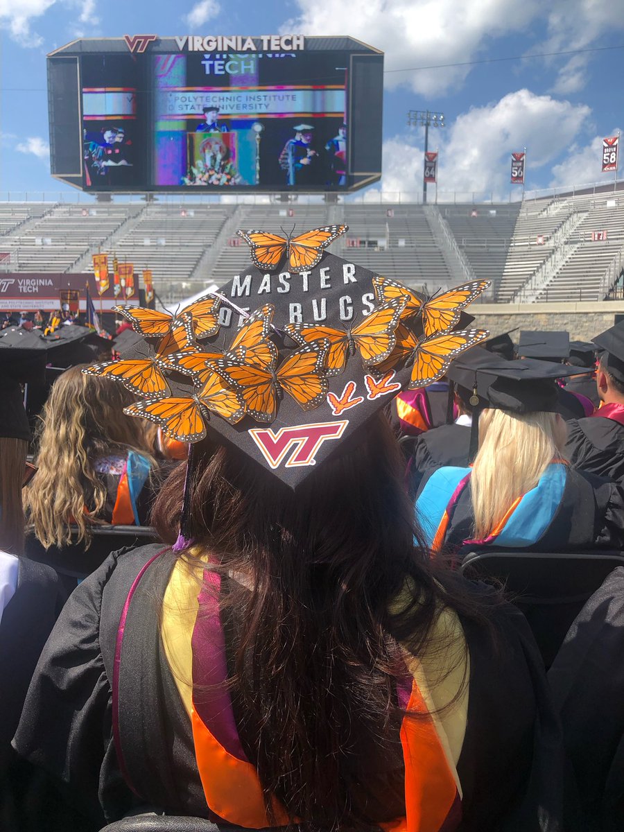 BugCatcherG's tweet photo. SHE DID IT!!! I successfully defended my thesis and became a Master of Bugs 🐞🦋! Forever grateful for my time at @virginia_tech. It’s bittersweet that it’s my time to move on, but a Hokie I’ll forever be 🦃🧡 

@VT_Entomology #Gokies #MSgrad https://t.co/JazwIUDEna