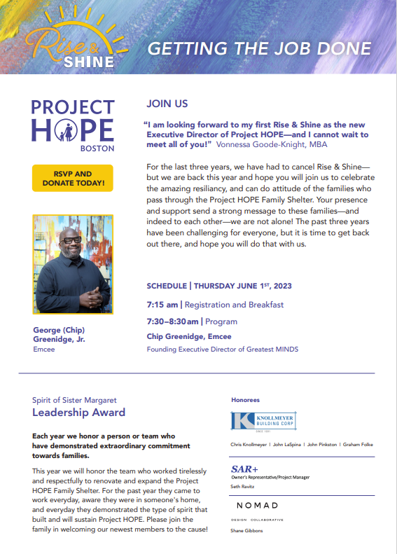 Project_Hope's tweet image. Your presence and support send a strong message to these families—and indeed to each other—we are not alone! RSVP or donate to support our efforts at: prohope.org/riseandshine