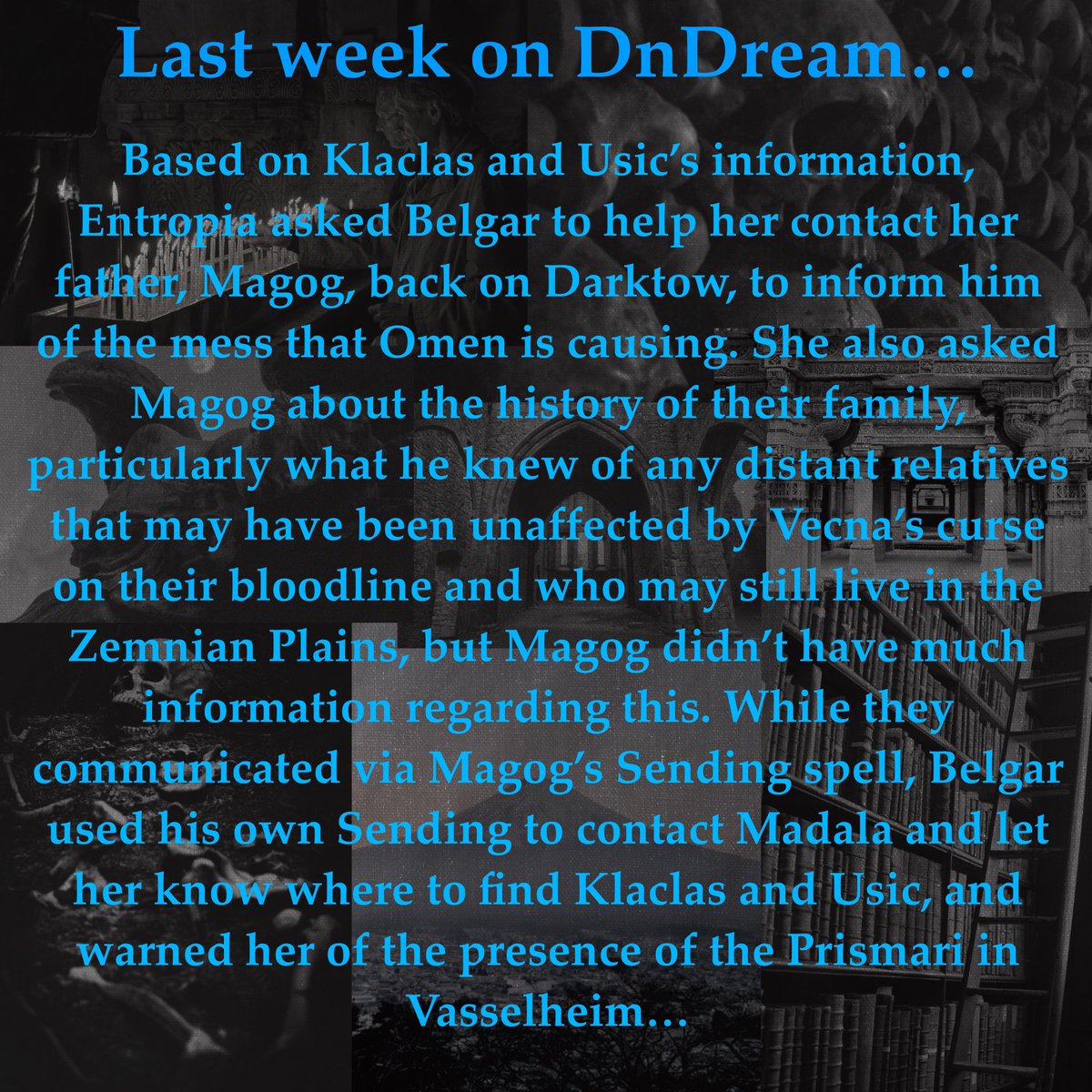 dndreamroleplay's tweet photo. If you missed last week, or just need a refresher, here’s a quick recap on the session! (1/2) #dungeonsanddragons #dndream #sessionrecap https://t.co/OGuhx5x4iR