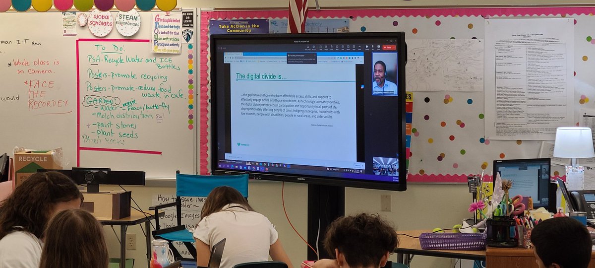 audgreen11's tweet photo. @STrailMiddle students in Coding &amp; Global classes had an incredible opportunity to speak with leaders from @human_i_t about refurbishing tech to divert it from toxic landfills. They were rewarded with @BrowardSTEM stickers when asking their great questions. https://t.co/EkStqB32pH