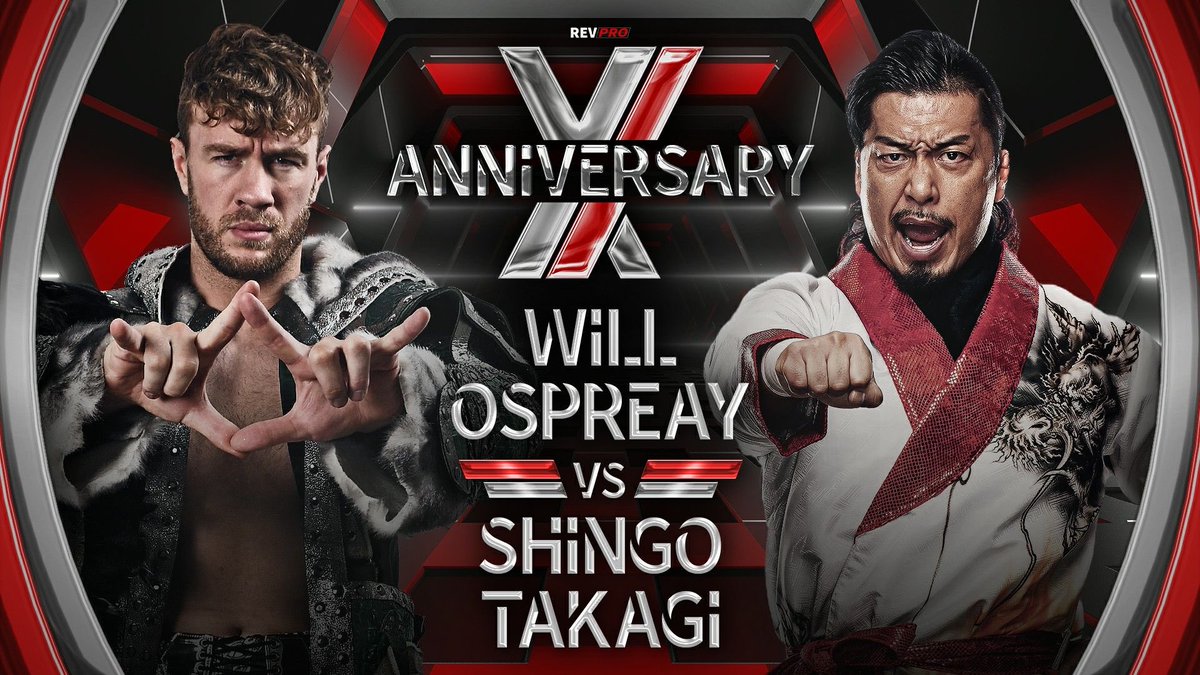RevProUK's tweet image. Saturday August 26th 
Copper Box Arena, London 

WILL OSPREAY VS SHINGO TAKAGI 

Sign up to the mailing list for exclusive pre-sale access next week: revolutionprowrestling.com/11yas