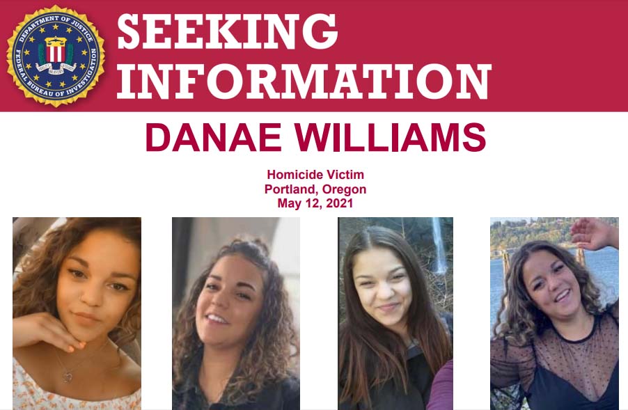 The #FBI is offering a reward of up to $15,000 for information leading to the arrest and conviction of the individual(s) responsible for the murder of Danae Williams, shot and killed in her car on May 12, 2021, in Portland, Oregon: fbi.gov/wanted/seeking…