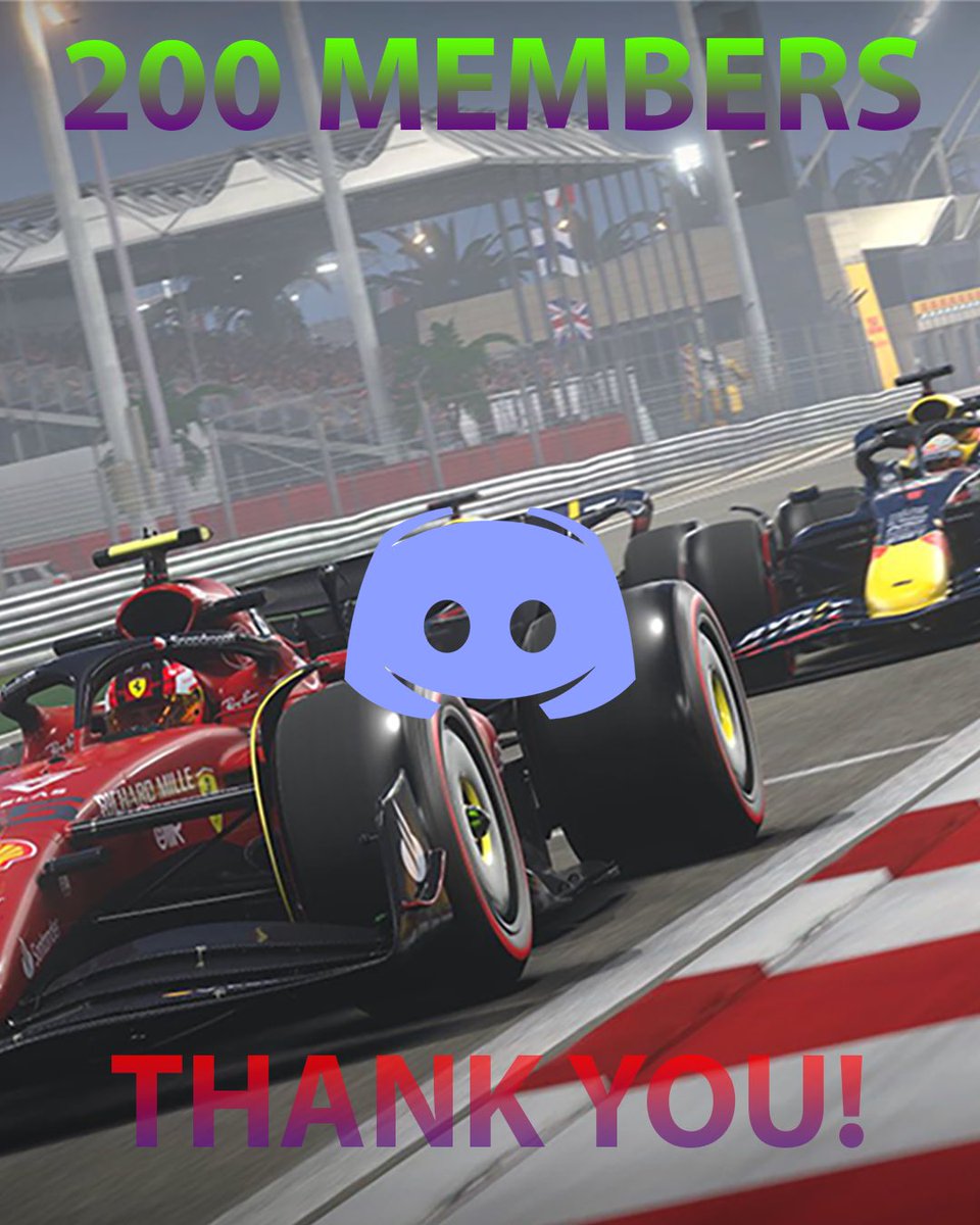 Thank you so much everyone! We hit 200 members on our discord! 

This league has expanded more than we ever imagined and we can’t wait to see it grow even bigger. 

Onto 500… ;)

#fridaymorning #TearsOfTheKingdom #ZeldaTOTK #f1 #Formula1 #xbox #xboxgaming #f12023game #ps5 #f122