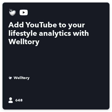 progocean's tweet image. Recommended Recipe by Welltory: Add YouTube to your lifestyle analytics with Welltory ift.tt/x2dimnO