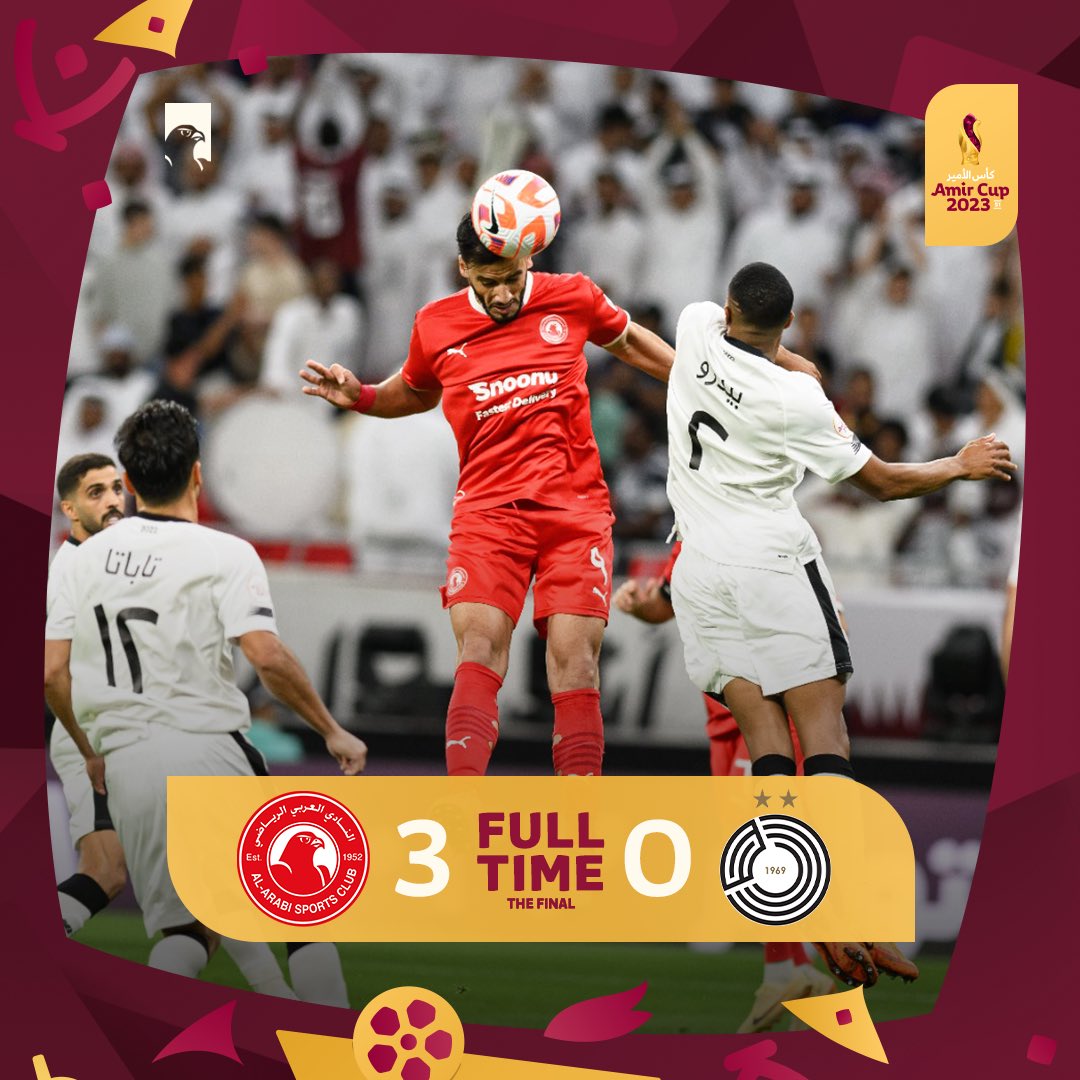 alarabi_club's tweet photo. #العربي بطل كأس الأمير 2023 

#العربي 3 - 0 السد

نهائي #كأس_الأمير 🏆 https://t.co/aF5yKRlNwC