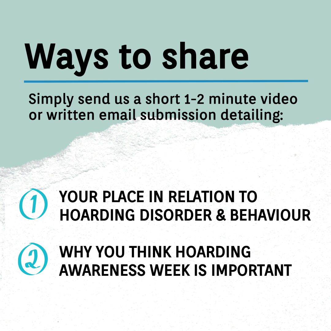 HoarderDisorder's tweet photo. SHARE YOUR STORY! 📝 HOARDING AWARENESS WEEK 15th-19th MAY 

@hoardingawarenessweek and Clouds End CIC want to hear your story... 

To find out more, HEAD TO:
https://t.co/6hQ1dnngbh 

#hoardingdisorder #hoarding #hoardingawarenesstraining #hoardingsupport #HAW2023 #MyHAW https://t.co/5sMMRf9ZKP