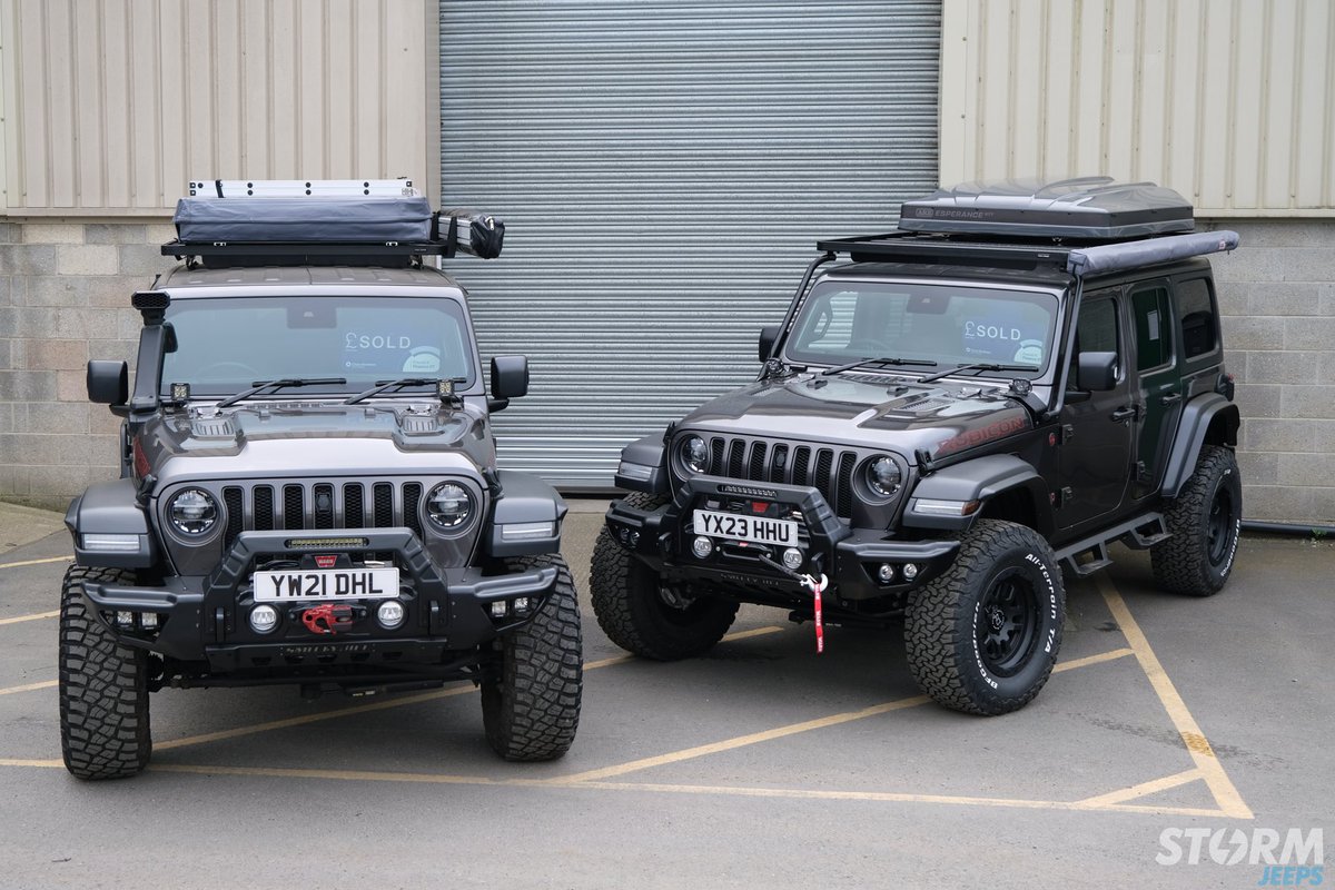 A couple of Granite Crystal Rubicons we had for sale now sold and loaded up with camping extras for their new homes. 

📱01482 666491
📧 sales@stormjeeps.com
STORMJEEPS.COM

#graniterubicon #arb4x4 #jeep #stormjeeps #jeepuk #jeepcampers #rubiconjl #wranglerlife