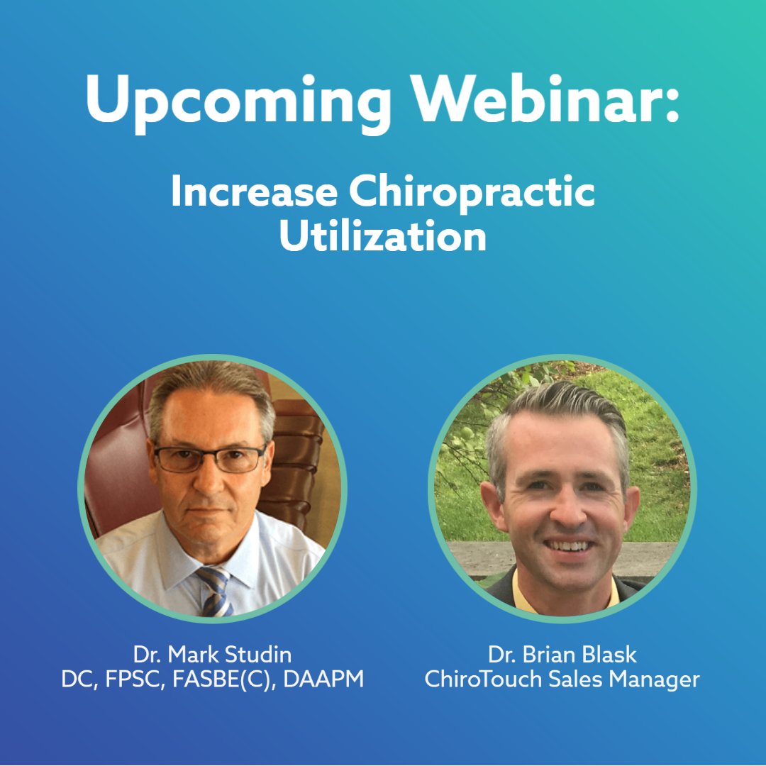 ChiroTouch's tweet photo. Get ready to take your practice to new heights!π π Join Dr. Studin & Dr. Blask for an exclusive webinar on May 16th where you can discover the avenues & tools vital to increasing chiropractic utilization! Sign up now at https://t.co/loc5r5IXhB #webinar #chirotouch https://t.co/87pYQwuZeM