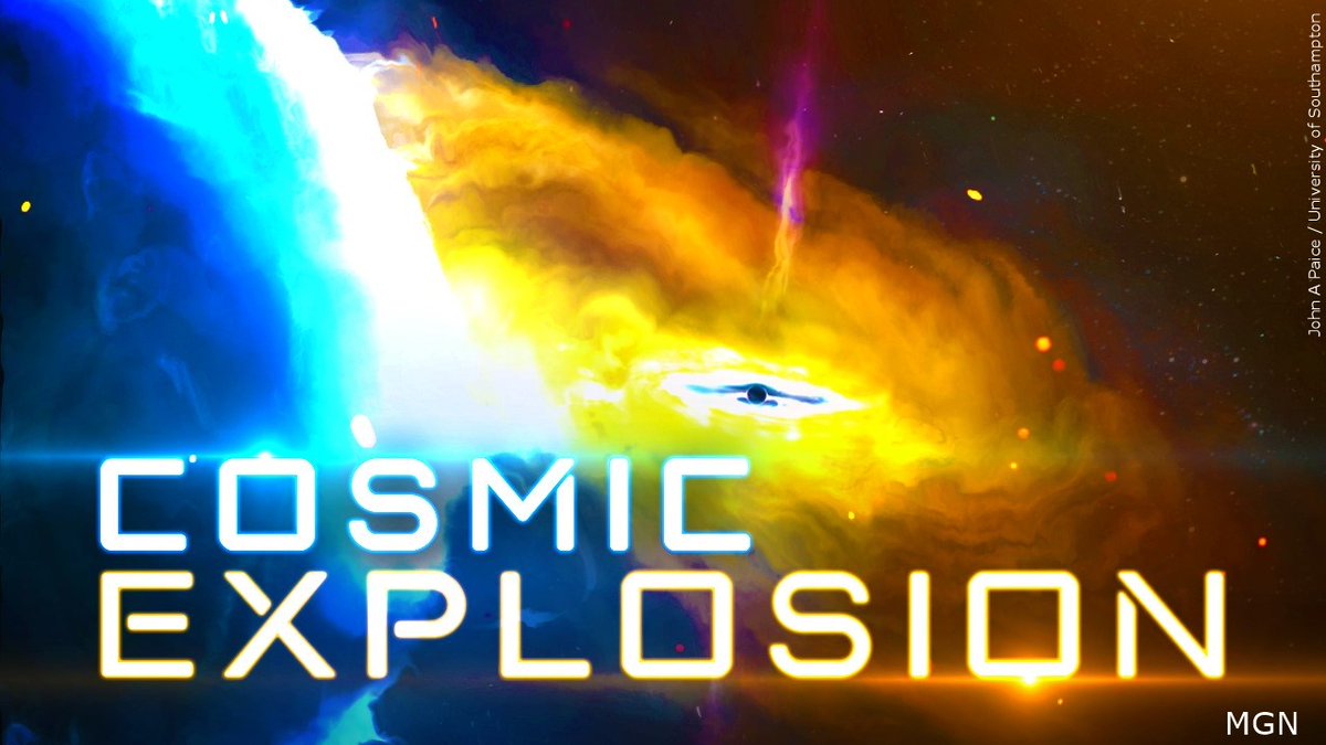 MGN_Graphics's tweet photo. Astronomers capture largest cosmic explosion ever witnessed
Fireball ‘100 times the size of the solar system’ thought to have been caused by gas being sucked into supermassive black hole
#CosmicExplosion #astronomy #BlackHole https://t.co/EWT1EPy7XI