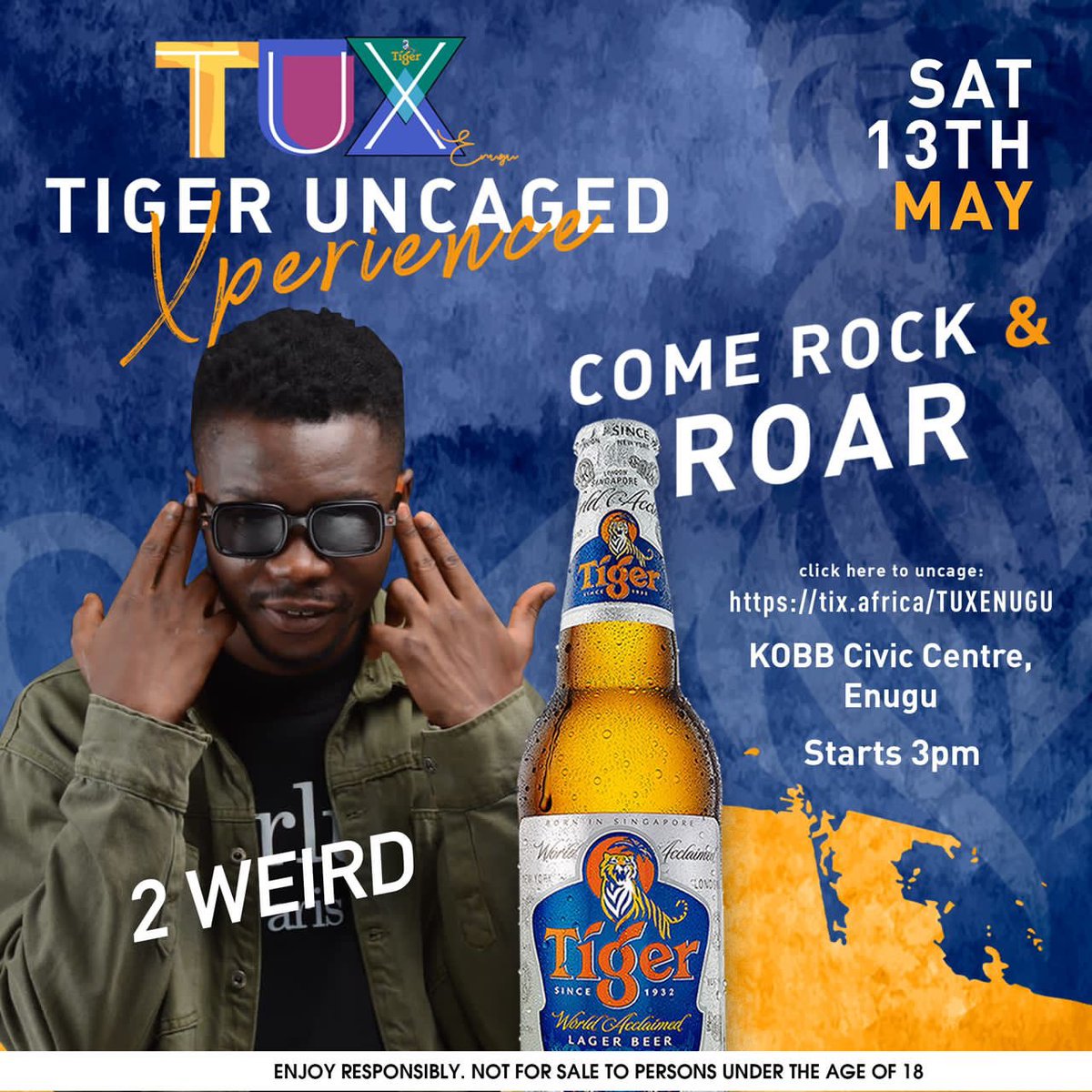 So guys these fine home grown artists will be at KOBB CIVIC CENTER for #TigerUncagedXperience tomorrow come out and have maximum fun.
#LiveUncaged 
Get your ticket here tix.africa/TUXENUGU