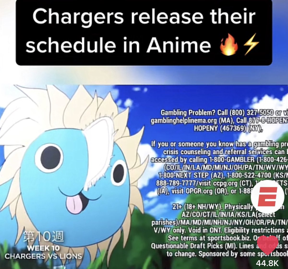 LucasOV15's tweet photo. @chargers releasing their schedule have taken shots ranging from vaping Mike McDaniels to the @Lions Quintez Cephus, Shaka Toney and C.J. Moore with a perfect resource if you or someone you love is struggling with gambling addiction. Savage move #BoltUp https://t.co/CMdPtG2Zii