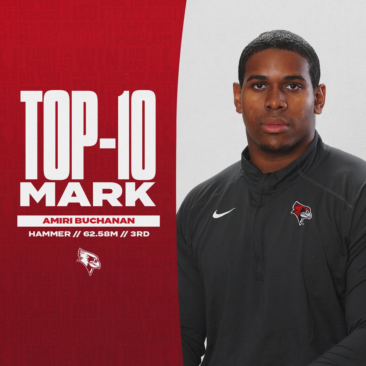 😤💪😤

Amiri Buchanan with a personal best mark of 62.58m (205-03.00) in the men's hammer throw!!