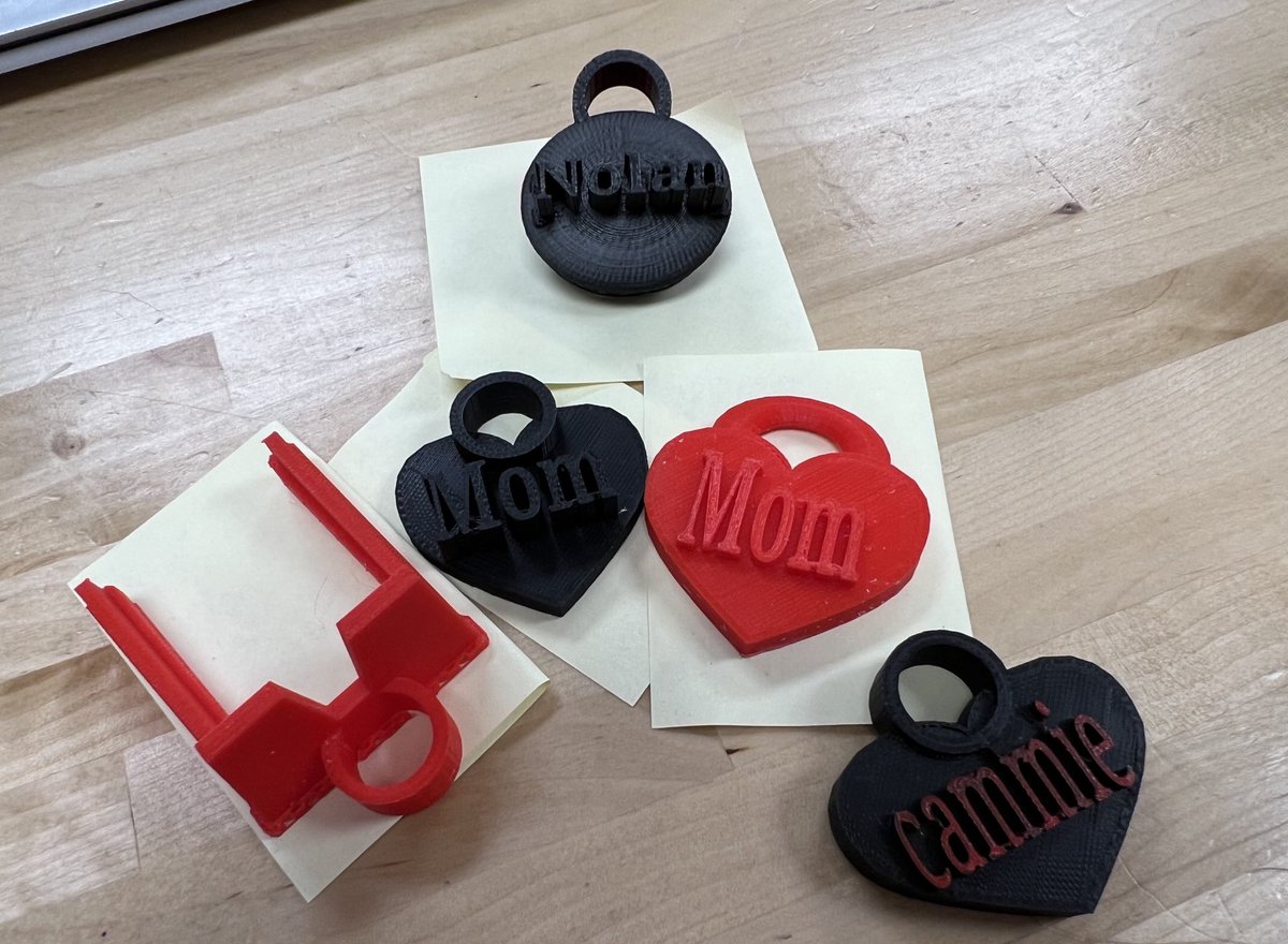 A sample of key chain/bag tags designed with Tinkercad program during STEAM Class.
#Brook Park Elementary, #Ltschools
