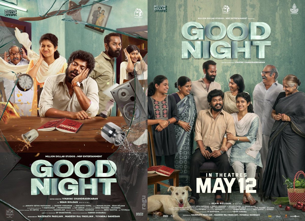 #GoodNight released May 12, 2023 💖 Nice Feel Good Family film by #VinayakChandrasekaran 🎬👍🏻 #Manikandan ❤👏🏻 #Meetha #MeethaRaghunath 😍 All cast👍🏻 #SeanRoldan 🎼 @Manikabali87 @RaghunathMeetha @imvinayakk @RSeanRoldan #GoodNightMovie #GoodNightFilm #Snoring #TheSnoringFilm
