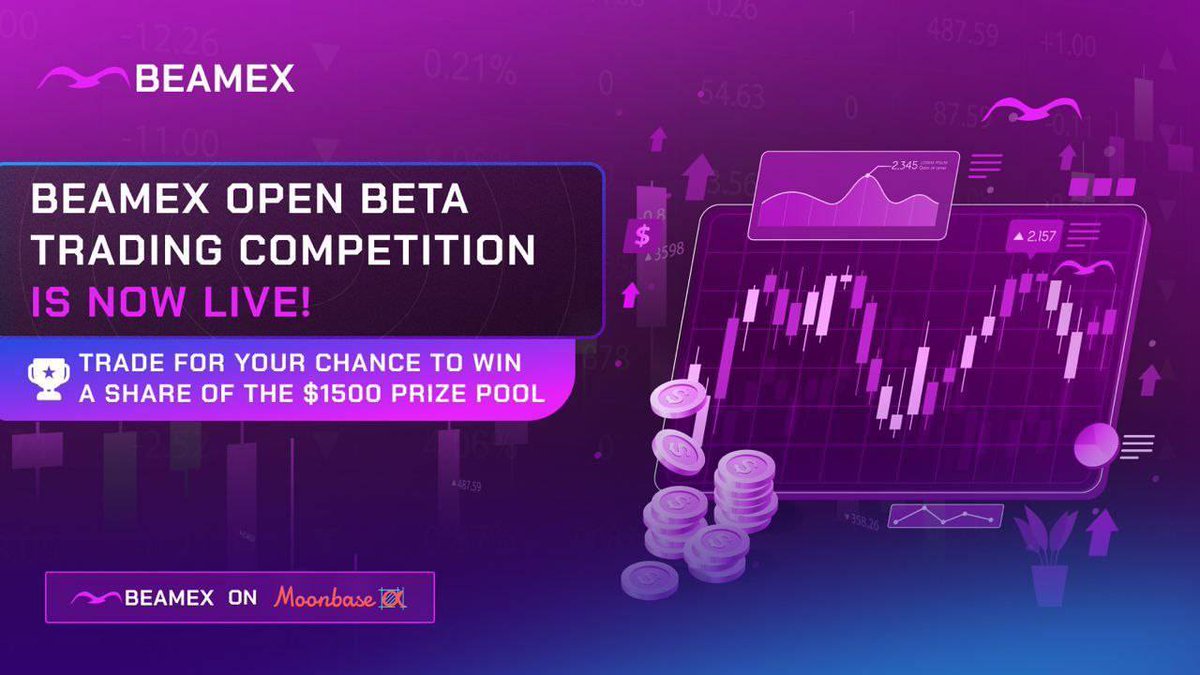Beamswapio's tweet image. 🏟️ #BEAMEX users its time to compete! 🏟️ 

BEAMEX's first trading #competition on #MoonbaseAlpha is NOW LIVE!

#Trade against your fellow community members for your chance to win a share of $1500 #prize pool! 

Start trading today!👇👇
moonbase.beamex.exchange/#/

#Moonbeam #Polkadot