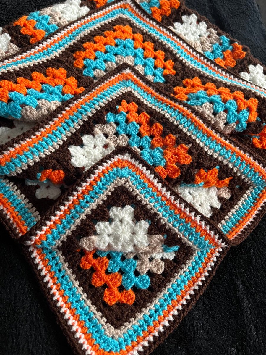 DDCrochetDesign's tweet photo. Handmade Vintage Style Granny Square Crochet Blanket #homemade #crochetdesign #handmade #turquoise #womaninbiz #weekend #gift #handmadehour #MHHSBD #orangeblanket #crochetthrow #crochetgift #yarn #eyecatching https://t.co/q5ltjIroCI https://t.co/363R5GTKhQ