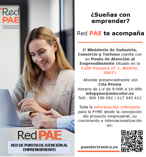 dgipyme's tweet photo. 👍🏼Si necesitas ayuda para emprender y desarrollar tu proyecto empresarial, podéis contar con #RedPAE, Puntos de Atención al Emprendimiento.
🎯Hay 4.000 puntos repartidos por España y 7.000 especialistas a vuestra disposición.
✅En la sede del @mincoturgob tenemos un punto PAE👇🏼 https://t.co/QFGPLMNyjP