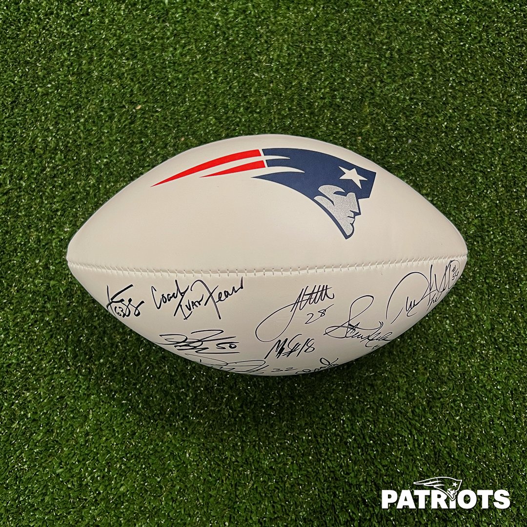 Autographed by some of the ⭐s RT for a chance to win a Patriots Retirement House alumni signed football! Rules: bit.ly/41xz25u