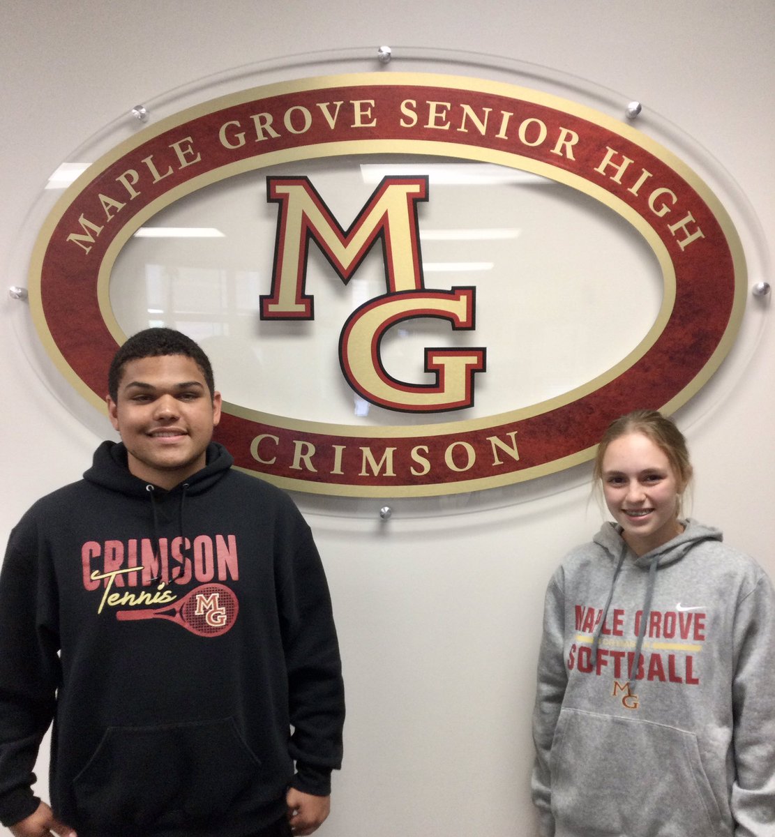 Our spirit winners this week are Eric Boschulte-Gale (10) and Sarah Zimmerman (9)!! Congratulations 🎉 #wearecrimson