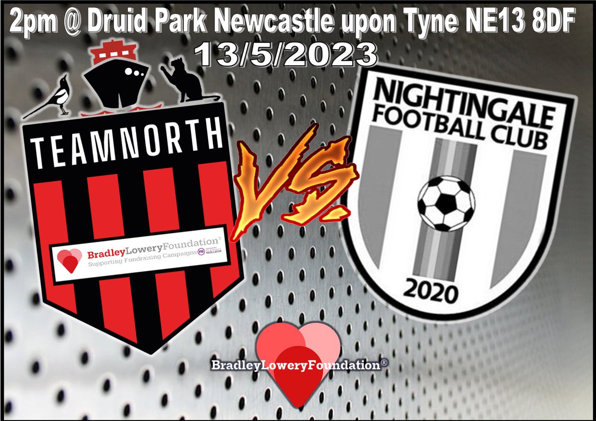 We are looking forward to hosting <a href="/NightingaleFc/">NIGHTINGALE F.C.</a> tomorrow where both teams are supporting <a href="/Bradleysfight/">Bradley Lowery Foundation</a> . Some ballers in both teams means this will be one hell of a game 💙