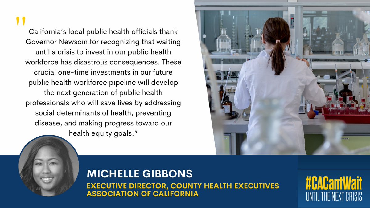 #CACantWait thanks @GavinNewsom for recognizing the need to develop and train our #PublicHERO workforce! #MayRevise reverses #CABudget proposal, providing urgent funding needed to protect our communities from the next public health crisis.