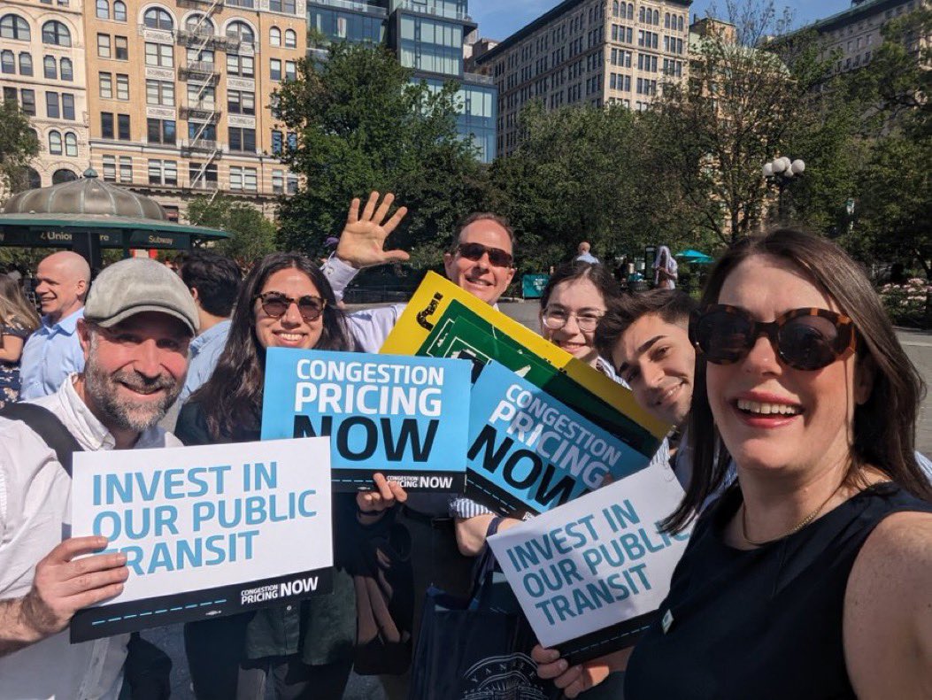 nylcv's tweet photo. Team #NYLCV was pumped to be in Union Square today to rally for #congestionpricing! https://t.co/sxrYaDEEMI