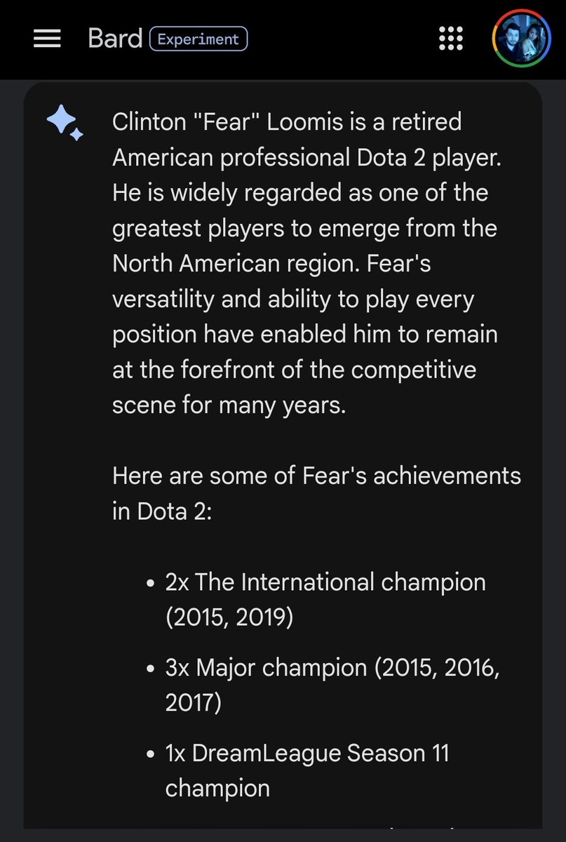 I google bard myself. Thanks for the free TI win and majors. Real recognize real 💯