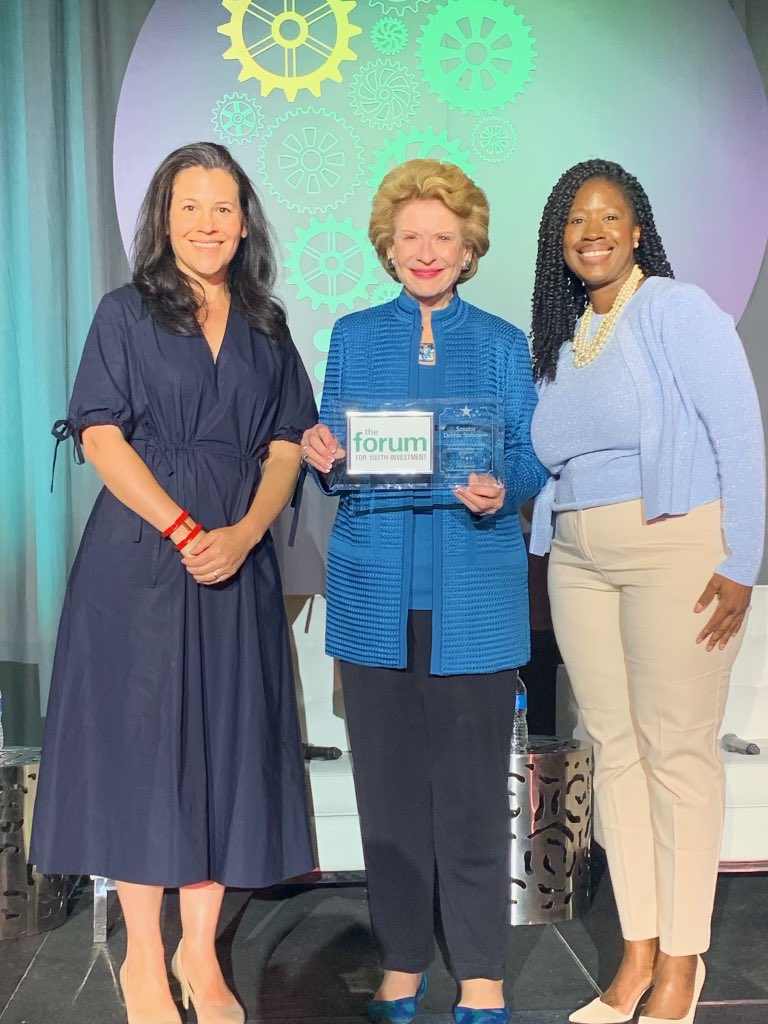 SenStabenow's tweet image. It’s an honor to receive @forumfyi’s first-ever Forum Future Award at their national conference in Detroit. Thank you for all you do to help young people reach their fullest potential.