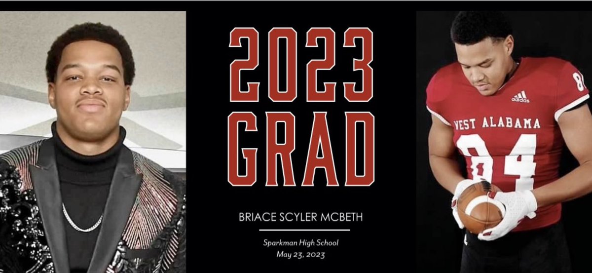 juscmcb's tweet photo. You’re graduating son! I am so proud of you. You have worked hard and Momma has enjoyed every moment. Next level time! What’s good UWA?!? Sparkman has done well with my children! @BriaceMcbeth May 23rd is ALL about you! #tearsloading https://t.co/Anj1hZwNdH