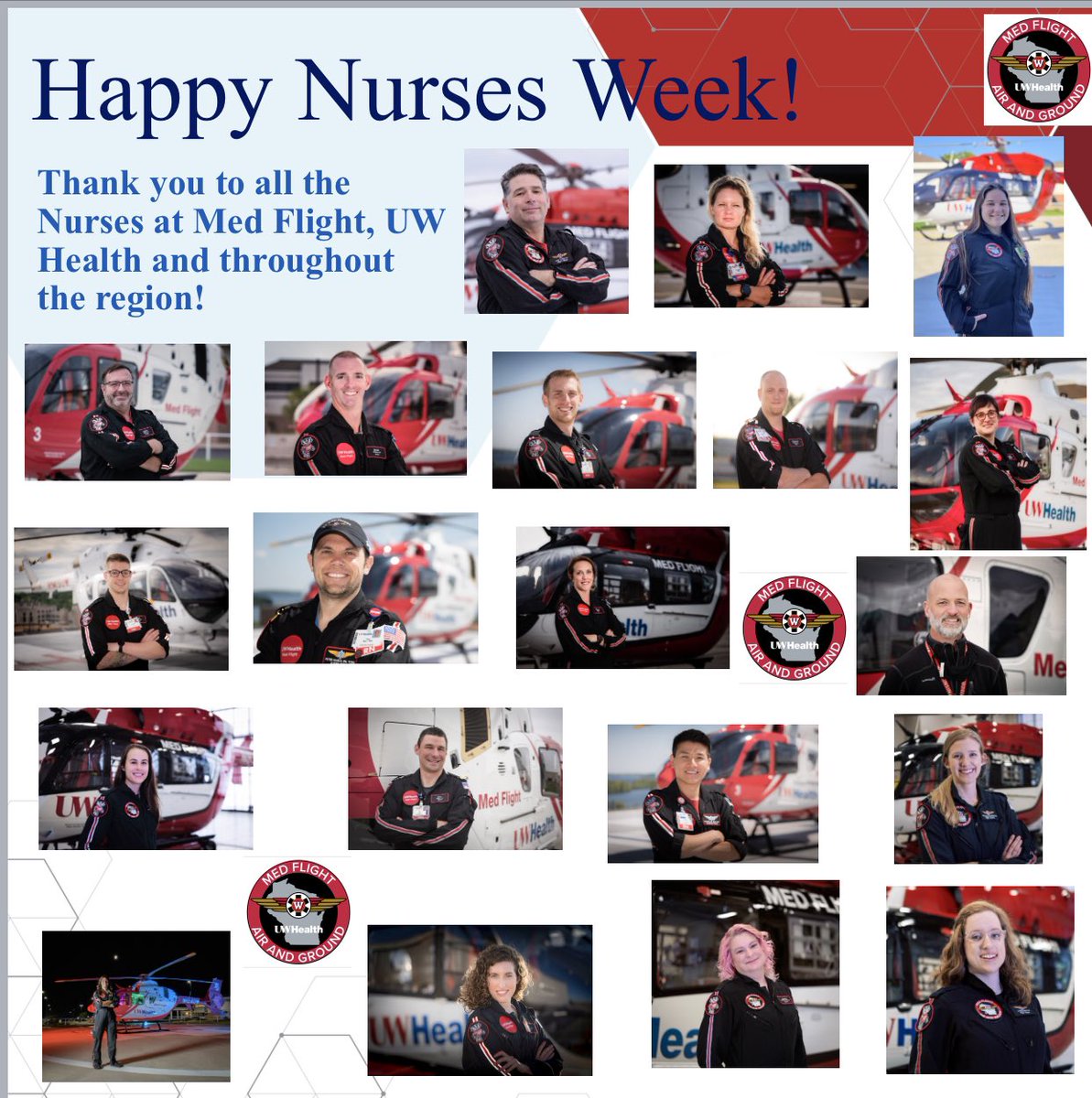 This week is Nurses Week, we thank all of our Med Flight nurses whose dedication to the work we do keeps us running day &amp; night, all year long. Photos credit to flight nurse photographer, <a href="/mack99301/">Pete Rankin</a>
<a href="/UWHealth/">UW Health</a> <a href="/UWNursing/">UW-Madison Nursing</a> <a href="/UWMadison/">UW–Madison</a> <a href="/uwsmph/">UW School of Medicine and Public Health</a> <a href="/ASTNA2/">ASTNA</a> <a href="/AMPAdocs/">AMPA</a> <a href="/UWEmerMed/">Univ. of Wisconsin Emergency Medicine</a> <a href="/MadtownEM/">Univ. of Wisconsin EM Residency</a>