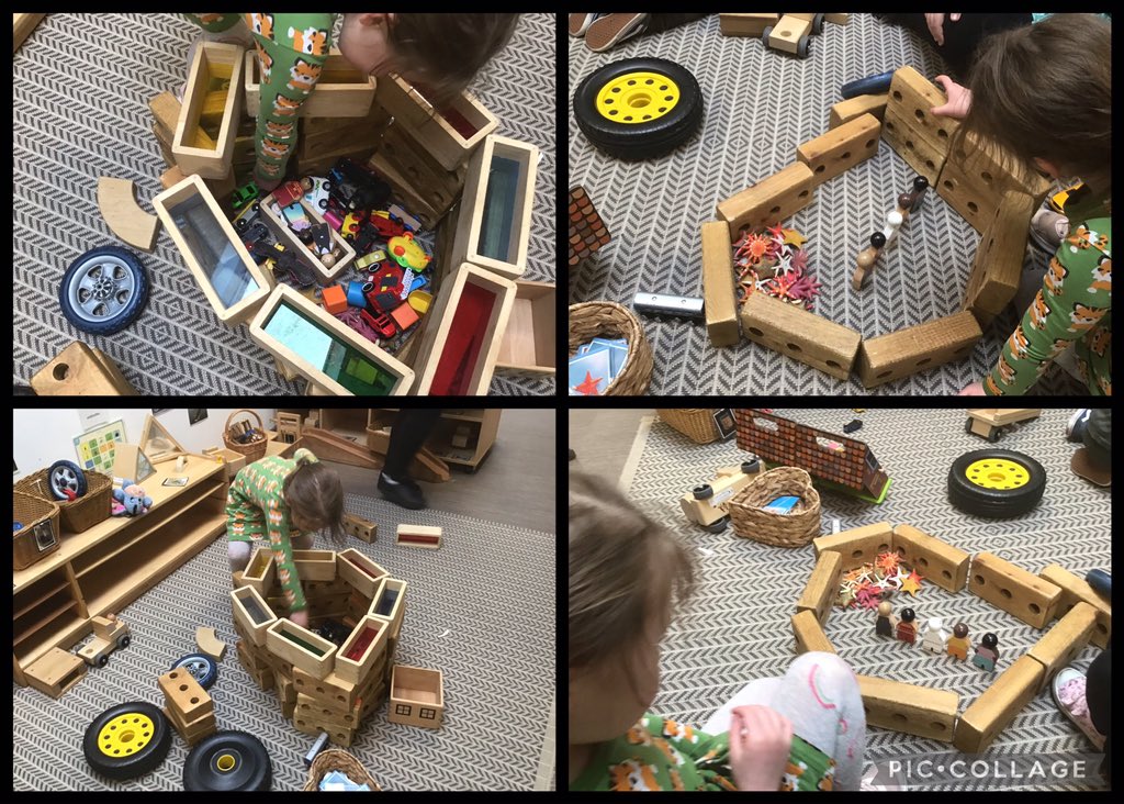 NurseryClackPs's tweet photo. Great designs and creativity at the construction area. Children are exploring ramps with different vehicles and enclosing small world and loose parts in their structures.#Creativity #Schemas #Enclosing #Trajectory https://t.co/s5Np83c2Pc