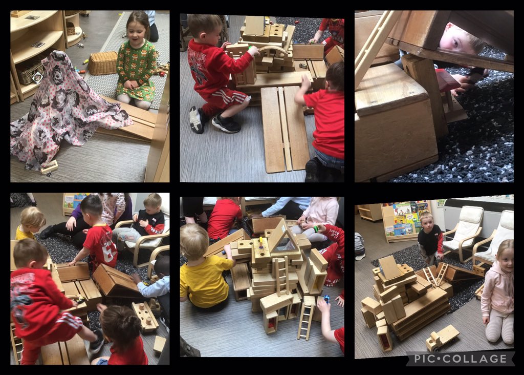 NurseryClackPs's tweet photo. Great designs and creativity at the construction area. Children are exploring ramps with different vehicles and enclosing small world and loose parts in their structures.#Creativity #Schemas #Enclosing #Trajectory https://t.co/s5Np83c2Pc